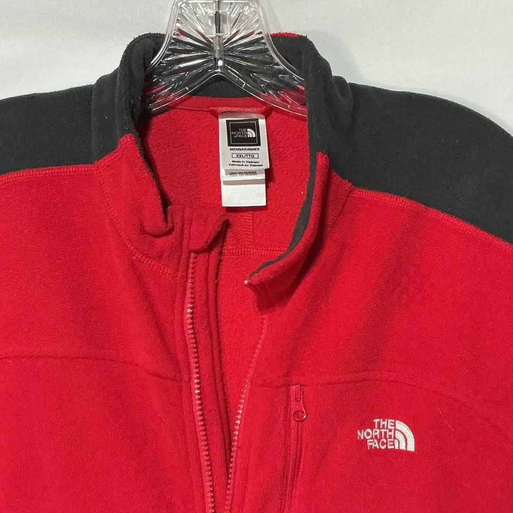 The North Face Men's Red Full Zip Fleece Jacket Sz XXL